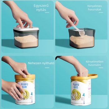 OWNRAY élelmiszer-tároló doboz, 800–1000 ml kapacitás, négyzet alakú, mikrohullámú sütőben használható, logó testreszabás