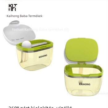 PPSU bébi tejpor doboz, hordozható, kettős rekeszekkel, lezárt és nedvességálló, újszülötttől 3 éves korig