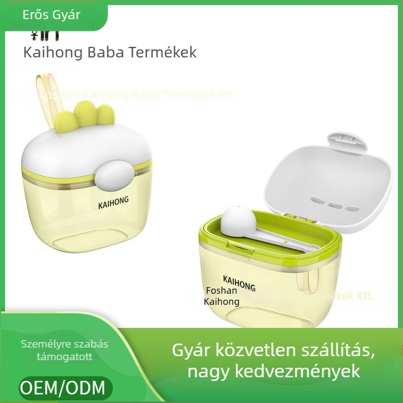 PPSU bébi tejpor doboz, hordozható, kettős rekeszekkel, lezárt és nedvességálló, újszülötttől 3 éves korig