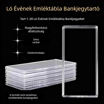 Emlékbankjegy védődoboz, modell Horse wallet, polisztirol, penész elleni, kapacitás 1–20 lap, testreszabás/logó elérhető