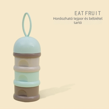 Smoked műanyag tejporos doboz babáknak – három rekesz, három réteg, nagy kapacitás, 0–3 éves korig