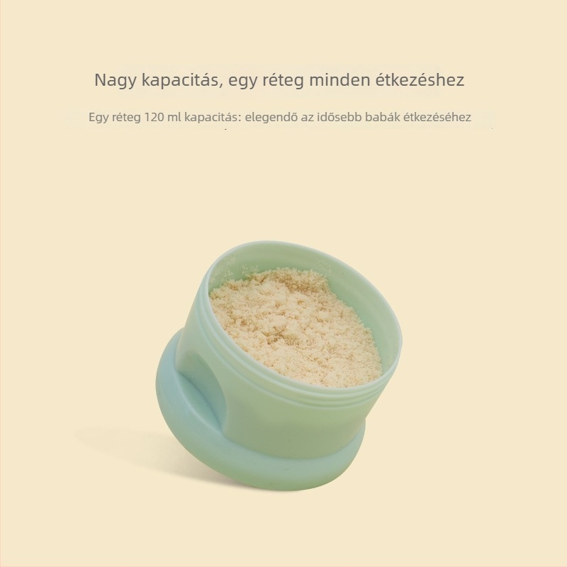 Smoked műanyag tejporos doboz babáknak – három rekesz, három réteg, nagy kapacitás, 0–3 éves korig