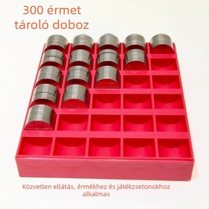 Érmetároló doboz játékermékhez, érmegyűjtő és számoló tálca, asztali rendező