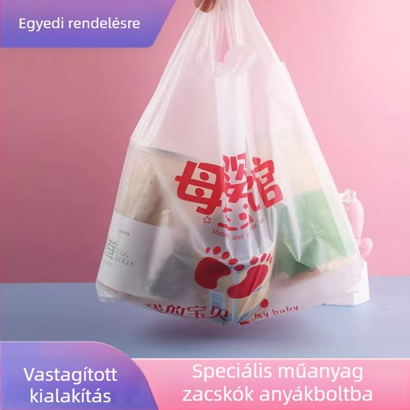 Vastagított műanyag táska bababolt számára – üvegekhez és tejporhoz, kiadásra szánt csomagolás, csoportosítás, filmfúvott gravírozási eljárás, Li Fang márka, modell 03245