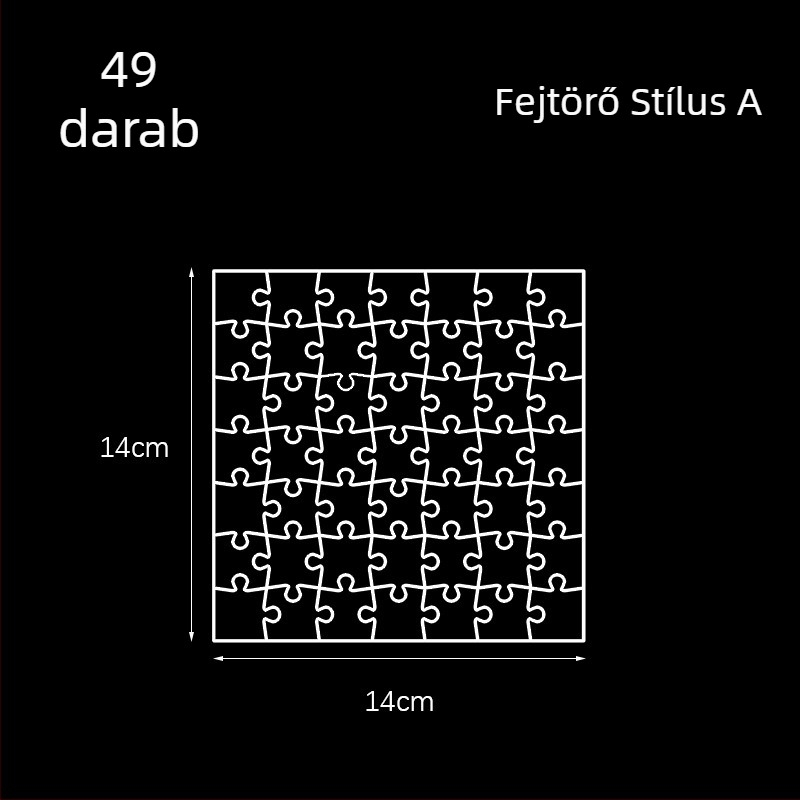 Átlátszó akril 3D puzzle, 49 darab, DIY összeállításhoz