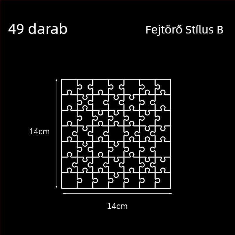 Átlátszó akril 3D puzzle, 49 darab, DIY összeállításhoz