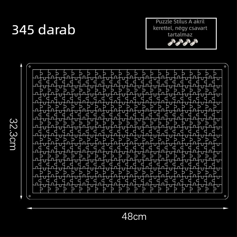 Átlátszó akril 3D puzzle, 49 darab, DIY összeállításhoz