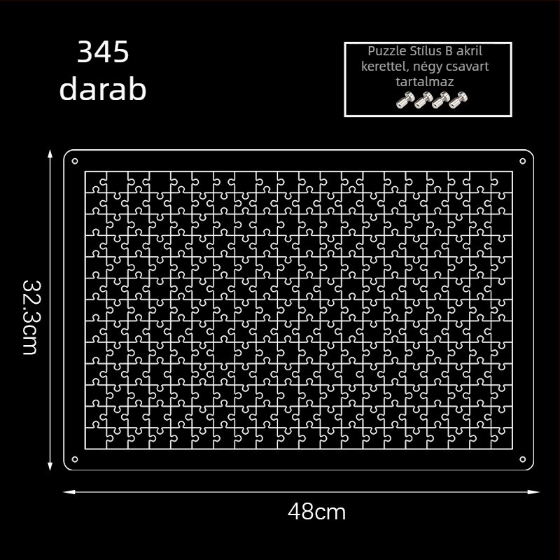 Átlátszó akril 3D puzzle, 49 darab, DIY összeállításhoz
