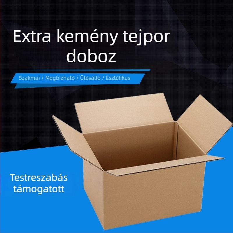 Karton doboz, öt rétegű hullámkarton, 6 mm vastagság, nettó tömeg 0,2 kg, 230 gsm, lyukasztott kivágás