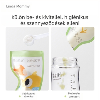 Linda Mommy anyatej tároló tasakok, PET, 50 g kapacitás, 30 darabos készlet, egyszer használatos