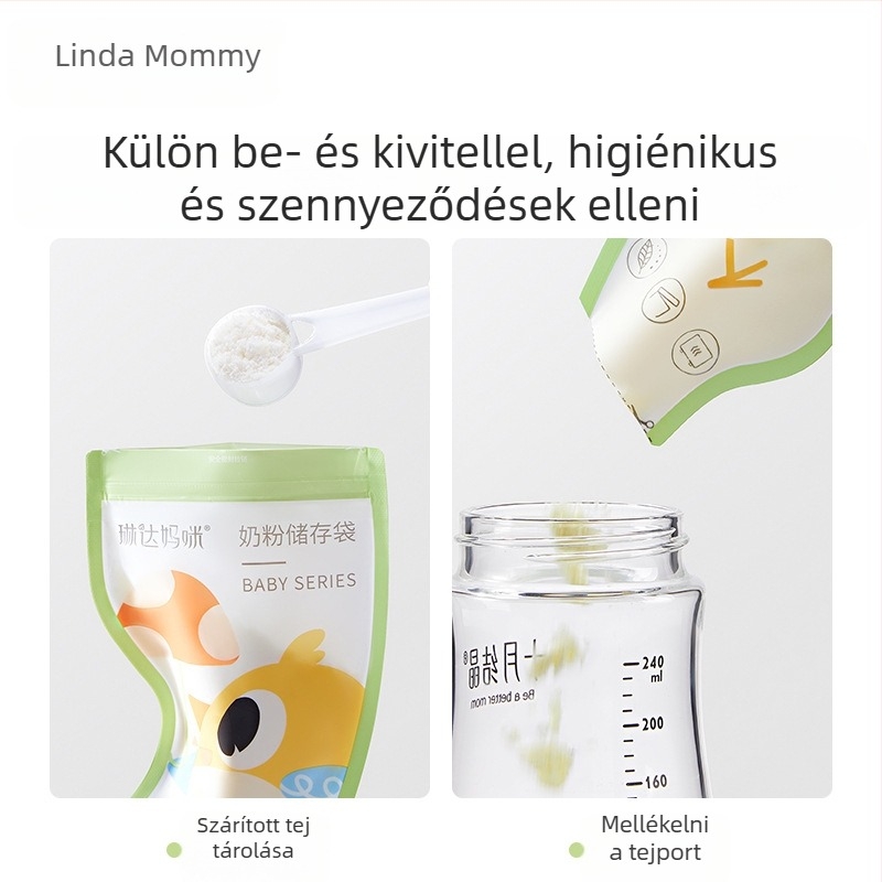 Linda Mommy anyatej tároló tasakok, PET, 50 g kapacitás, 30 darabos készlet, egyszer használatos