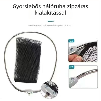 Nagyhalakra tervezett horgász hálókészlet — Anti-Snag, vastított hálófej, ultra könnyű; háló anyaga: Nano ragasztó