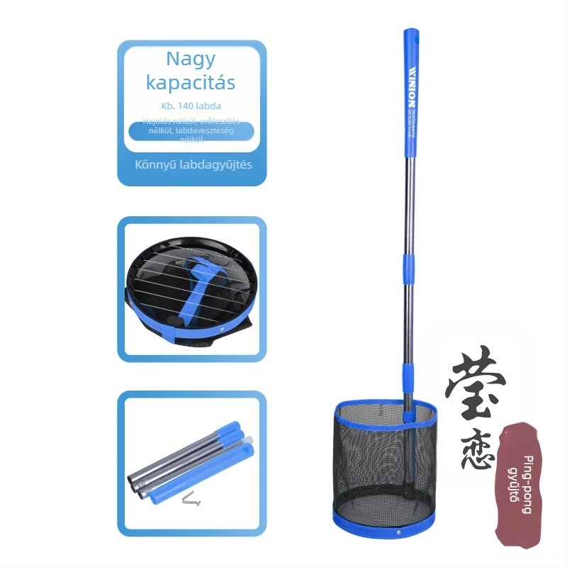 Hordozható asztalitenisz-labdagyűjtő edzőállvánnyal és labdahálóval — Modell F97S69S85685HJ