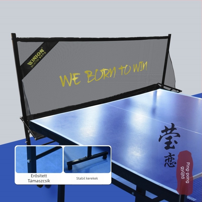 Hordozható asztalitenisz-labdagyűjtő edzőállvánnyal és labdahálóval — Modell F97S69S85685HJ