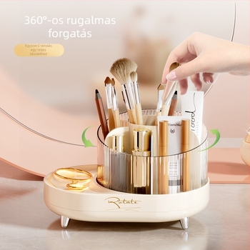 Asztali kozmetikai tároló rekeszekkel a sminkecskék és tollak számára, műanyag, Zuo Cheng márka, modern minimalist stílus