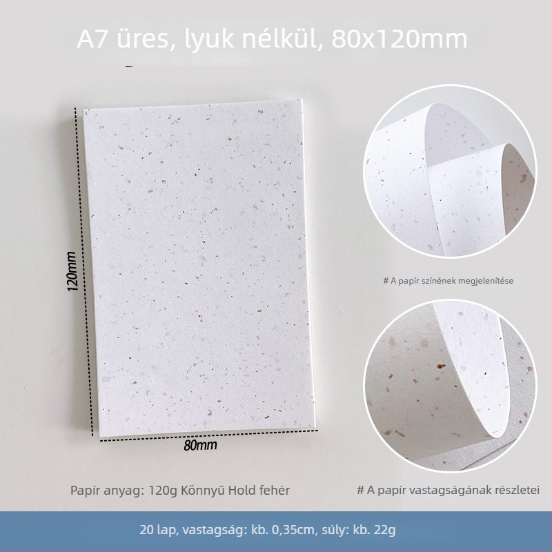 Kivehető notesz belső oldalak cserekészlet — speciális papírral, DIY jegyzetekhez