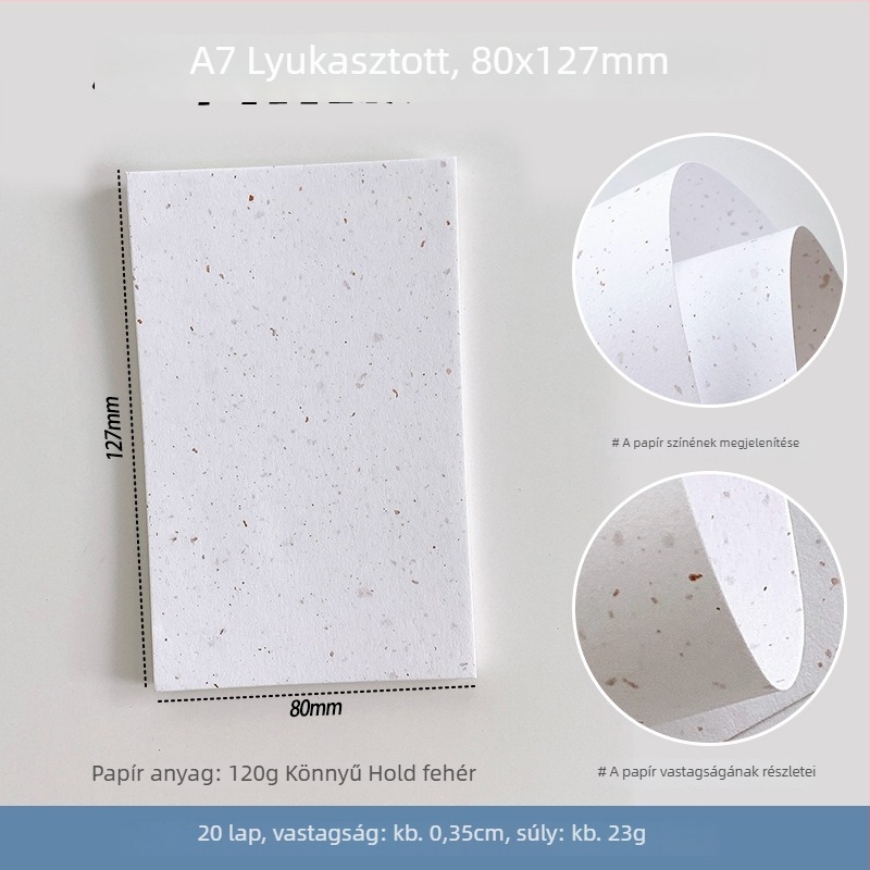 Kivehető notesz belső oldalak cserekészlet — speciális papírral, DIY jegyzetekhez