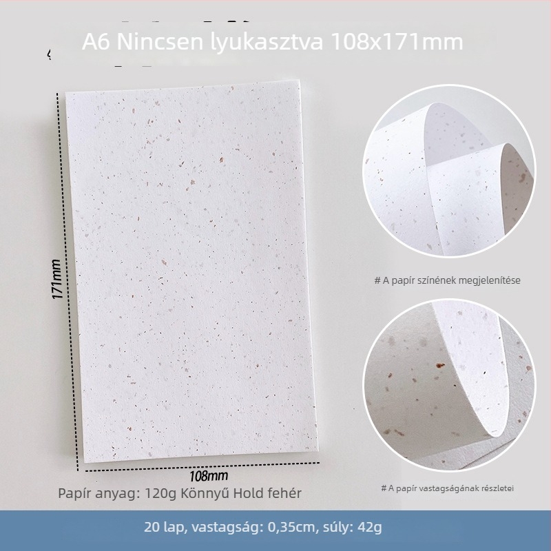 Kivehető notesz belső oldalak cserekészlet — speciális papírral, DIY jegyzetekhez