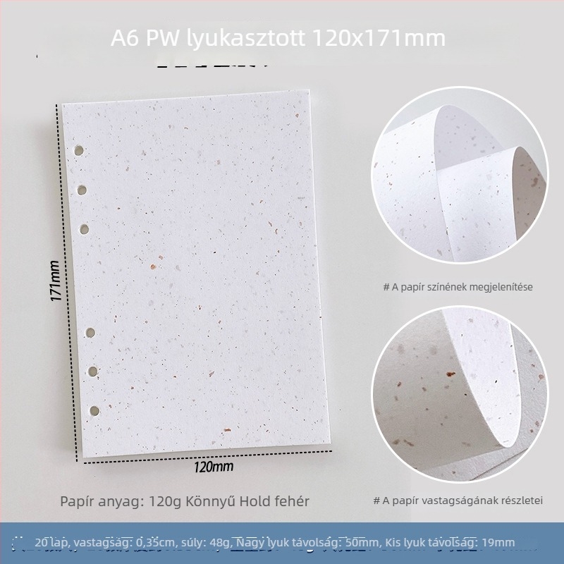 Kivehető notesz belső oldalak cserekészlet — speciális papírral, DIY jegyzetekhez