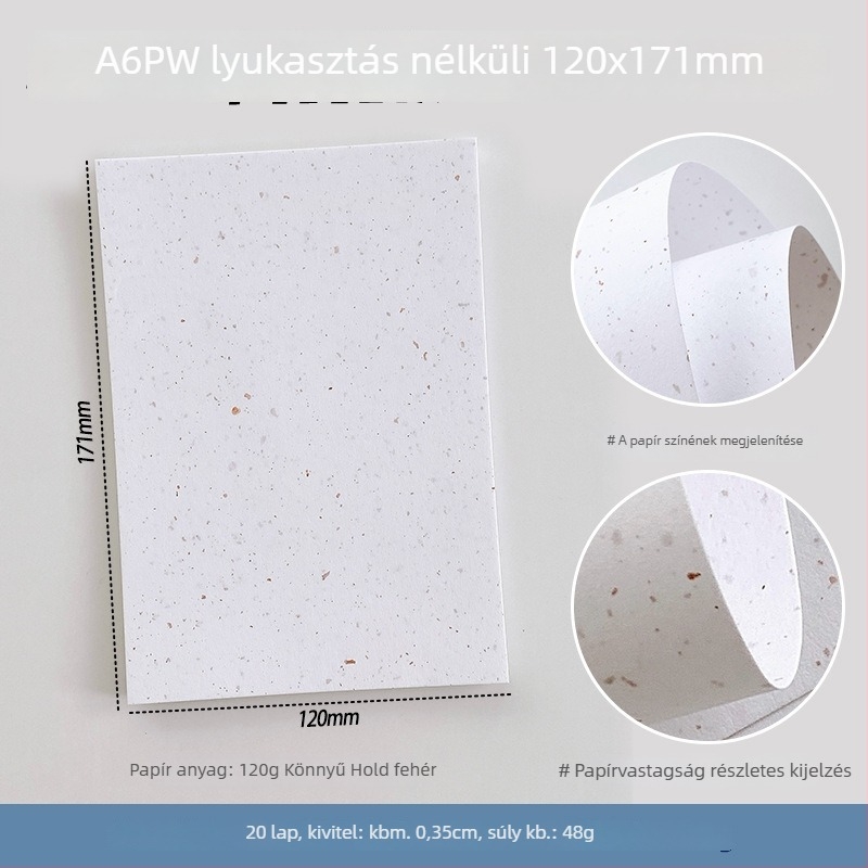 Kivehető notesz belső oldalak cserekészlet — speciális papírral, DIY jegyzetekhez