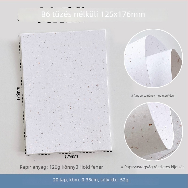 Kivehető notesz belső oldalak cserekészlet — speciális papírral, DIY jegyzetekhez