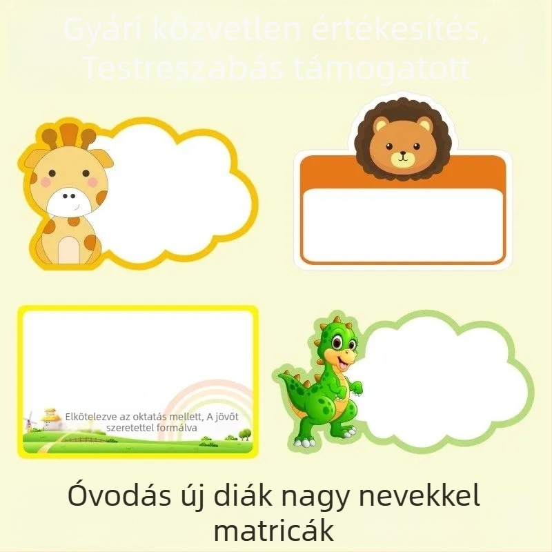 Óvodai névtáblák – testreszabható, vízálló, szakadásálló PVC címkék