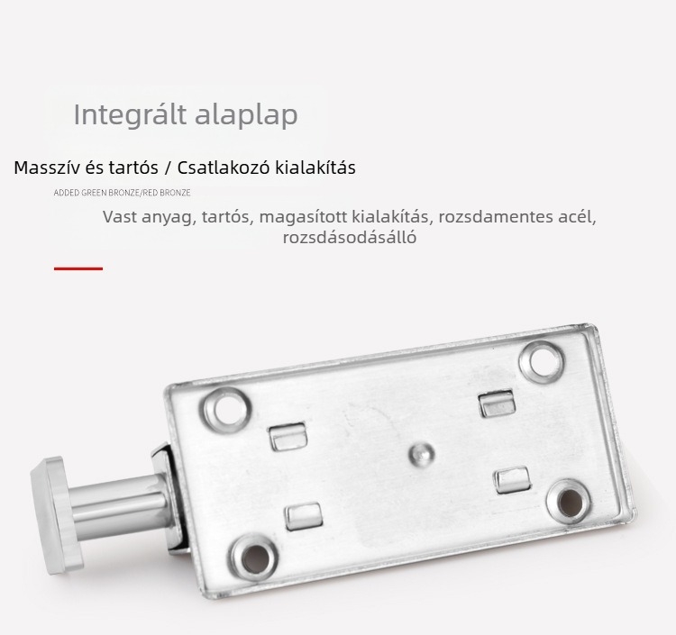 Rozsdamentes acél automata rugós ajtózár ablakokhoz (modell 005; anyag: rozsdamentes acél; felület: bélyegzett; stílus: modern minimalist)