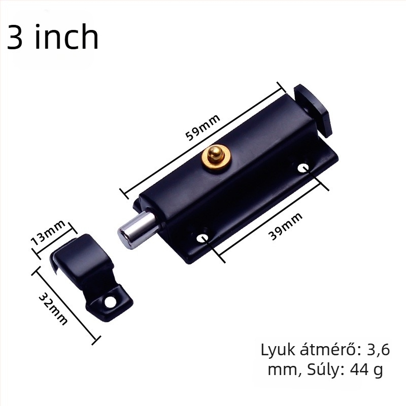 Rozsdamentes acél automata rugós ajtózár ablakokhoz (modell 005; anyag: rozsdamentes acél; felület: bélyegzett; stílus: modern minimalist)