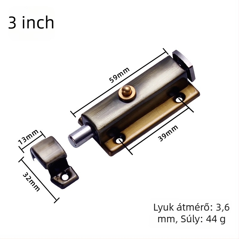 Rozsdamentes acél automata rugós ajtózár ablakokhoz (modell 005; anyag: rozsdamentes acél; felület: bélyegzett; stílus: modern minimalist)