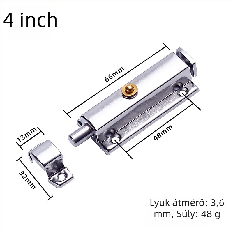 Rozsdamentes acél automata rugós ajtózár ablakokhoz (modell 005; anyag: rozsdamentes acél; felület: bélyegzett; stílus: modern minimalist)