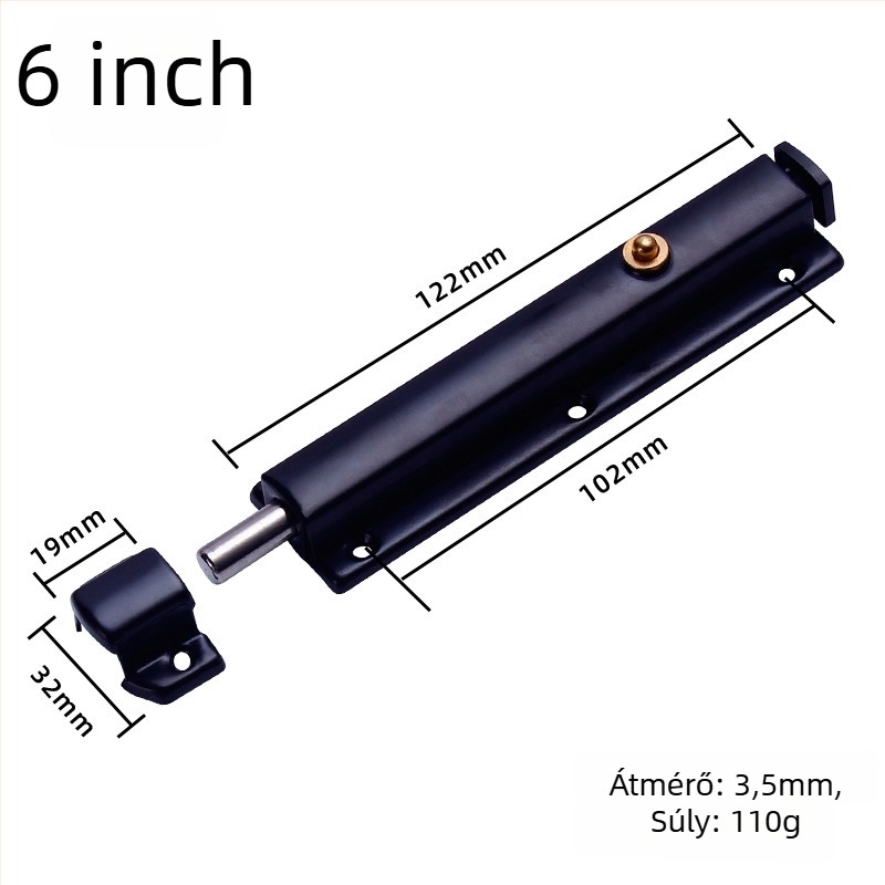 Rozsdamentes acél automata rugós ajtózár ablakokhoz (modell 005; anyag: rozsdamentes acél; felület: bélyegzett; stílus: modern minimalist)