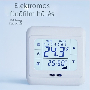 Leafy elektromos fűtés hőmérséklet-szabályozó padlófűtéshez, beépített telepítés, 220V, hőmérsékletmérés