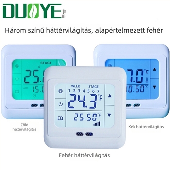 Leafy elektromos fűtés hőmérséklet-szabályozó padlófűtéshez, beépített telepítés, 220V, hőmérsékletmérés