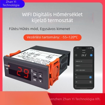 Beépített digitális WiFi termosztát fűtés-hűtéshez - ipari fagyasztó hőmérséklet-vezérlő kapcsoló, panelbe szerelve, 110-220V