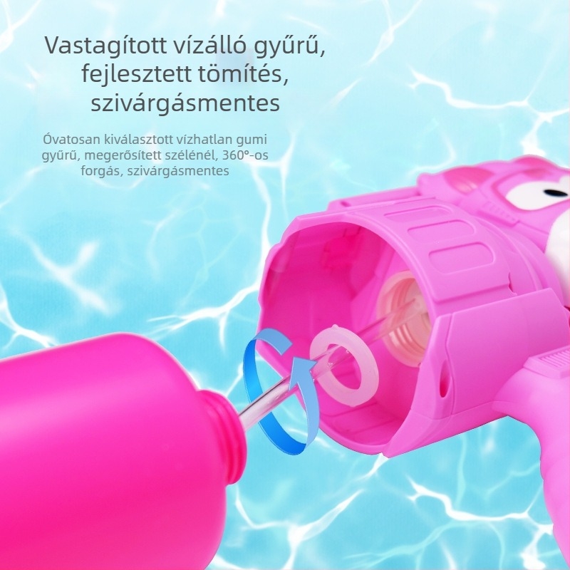 Vízpisztoly hátizsákkal, nagy kapacitású, műanyagból, interaktív játék 4–6 éveseknek