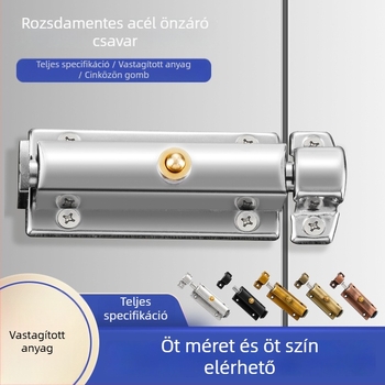 Rozsdamentes acélból készült automata rugós zár a fürdőszobai ajtókhoz, típus A zár, kefés felület