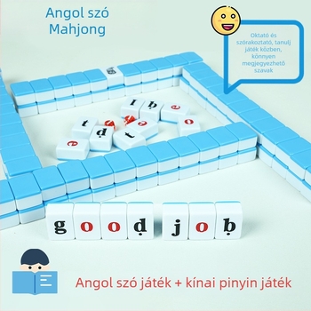 Mini Mahjong lapkák angol betűkkel és szavakkal, Pinyin kiadás gyerekek gondolkodásának fejlesztésére