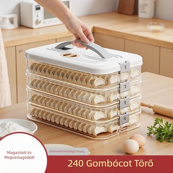 Fagyasztóhoz való dumpling doboz – emelt és vastag kivitel, műanyag, egyszerű stílus, márka nélküli