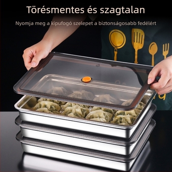 Rozsdamentes acélból készült hűtő dumpling tároló doboz – friss élelmiszer megőrzése és gyorsfagyasztás