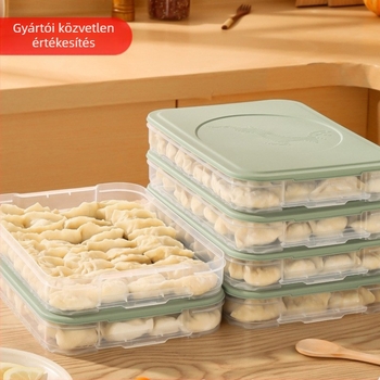 Dumpling tároló doboz, műanyag, CROSSOVER, nyomtatott logóval, testreszabás elérhető, nordic stílus