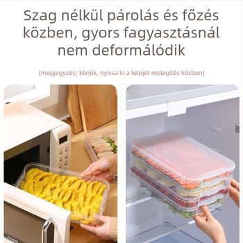 Dumpling tároló doboz, műanyag, CROSSOVER, nyomtatott logóval, testreszabás elérhető, nordic stílus
