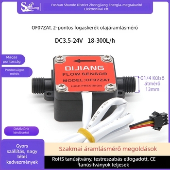 Ovál fogaskerekes olajáramlás-mérő, 10–300 L/h, G1/4, dízelhez, motorolajhoz, mézhez, tejhez, tisztítószerhez