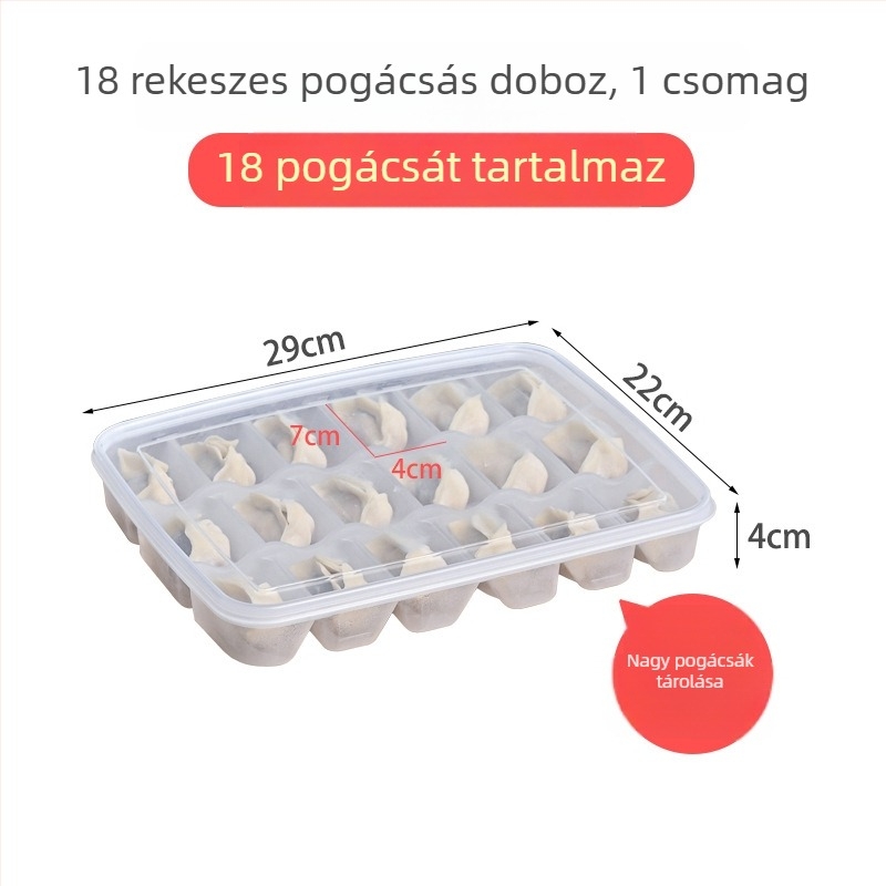 Dumpling tároló doboz, többszintes, hűtő és fagyasztó tárolására, 30 és 18 rekesz