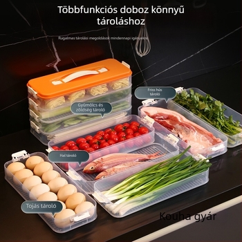 Műanyag élelmiszer-biztonságú fagyasztó doboz gyóza és zöldségek számára, rajzfilmszerű stílus