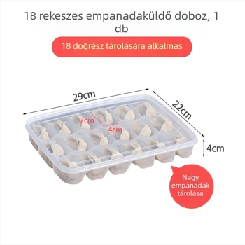 Egyrétegű gombóc doboz, 30 és 18 rekesszel, egymásra tehető, hűtőben tárolható, fagyasztó- és mikrohullámú sütőbiztos.