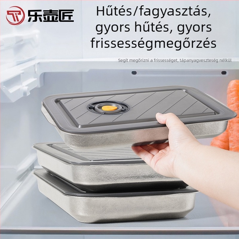 Tiszta titán gombóc tálca – Többszintes tároló doboz fagyasztáshoz és hűtéshez