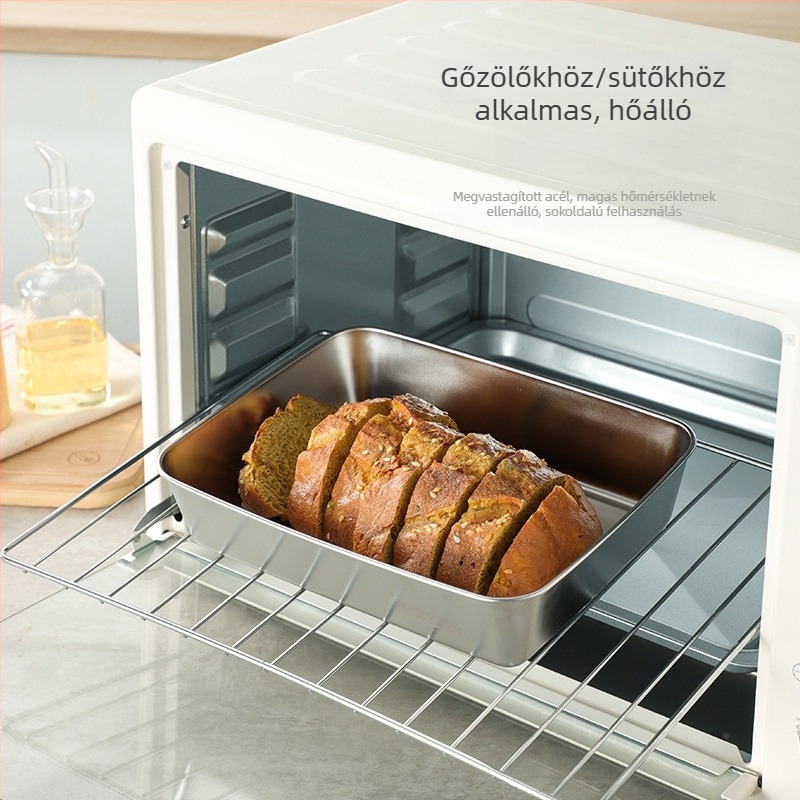 Rozsdamentes acél téglalap alakú tárolóedény fedővel, 800–1000 ml, hűtőszekrényhez