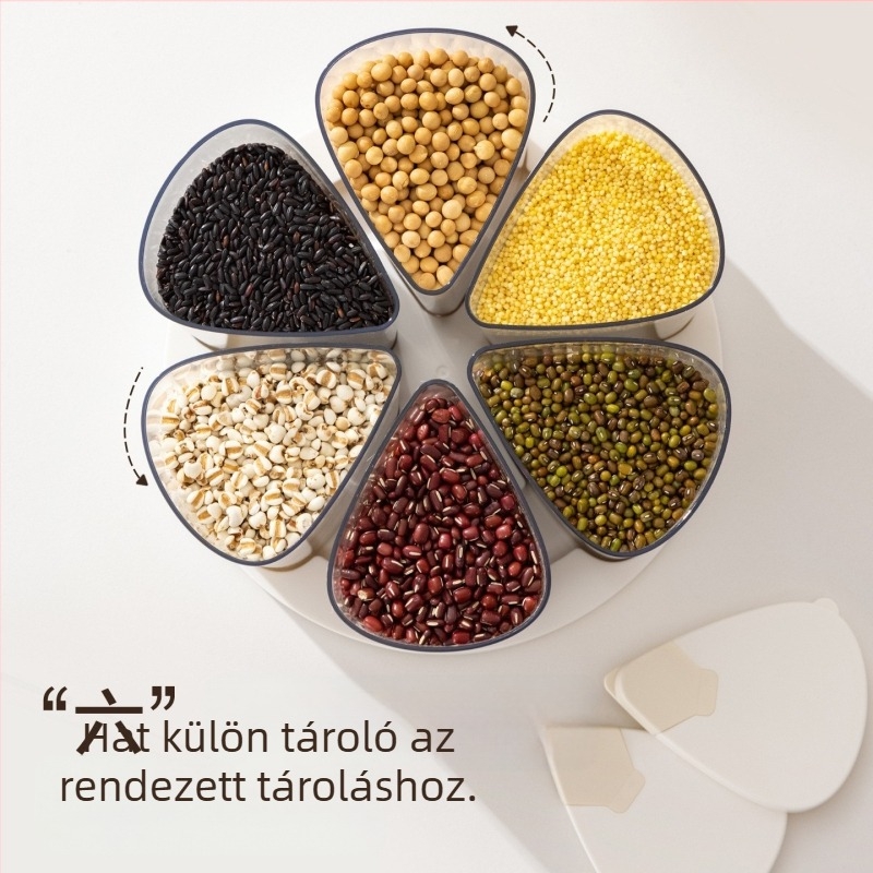 Élelmiszer-tároló doboz, műanyag, 3.1–4 L kapacitás, kerek, modern minimalista stílus