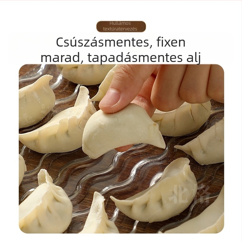 Négyzet alakú gombóc tároló tál fedéllel, tapadásmentes felület, nagy kapacitás, egymásra rakható