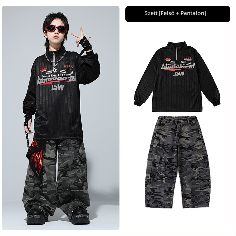 Fiúknak szóló hip-hop utcai tánc fellépőruha, gyerekeknek, nyár 2025, 8+ évesek